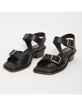 Lemaire Black Square 35m Heeled Sandals, size 38